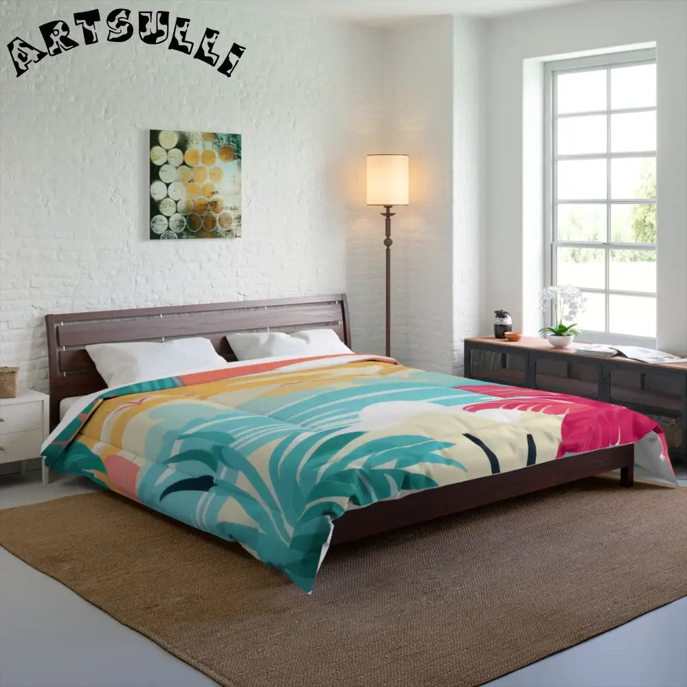 Tropical Sunset Comforter Offers Cozy Comfort, Artsulli - Art is Long, Life is Short, Home Decor, , , , , , , 