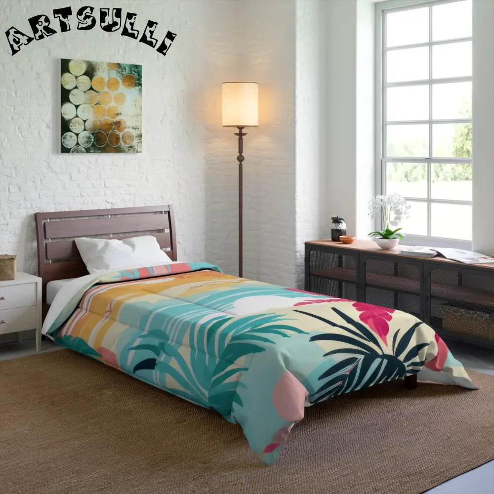 Tropical Sunset Comforter Offers Cozy Comfort, Artsulli - Art is Long, Life is Short, Home Decor, , , , , , , 