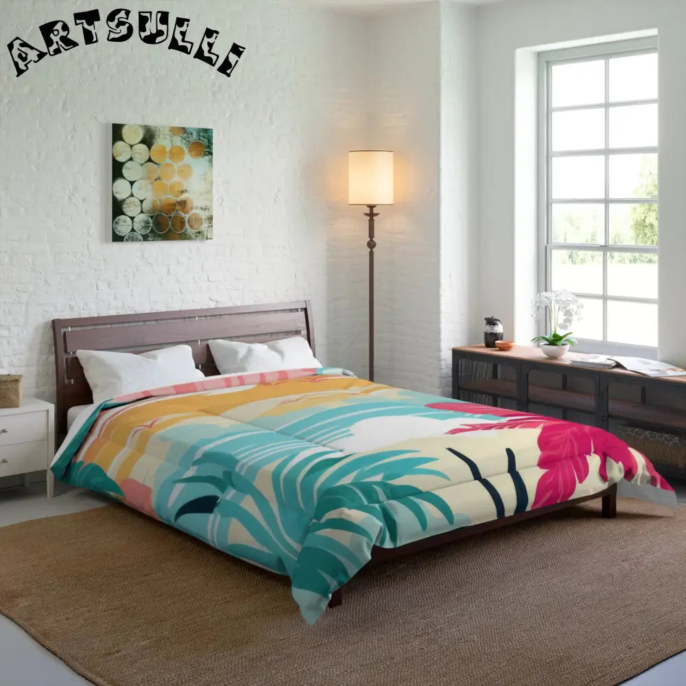 Tropical Sunset Comforter Offers Cozy Comfort, Artsulli - Art is Long, Life is Short, Home Decor, , , , , , , 