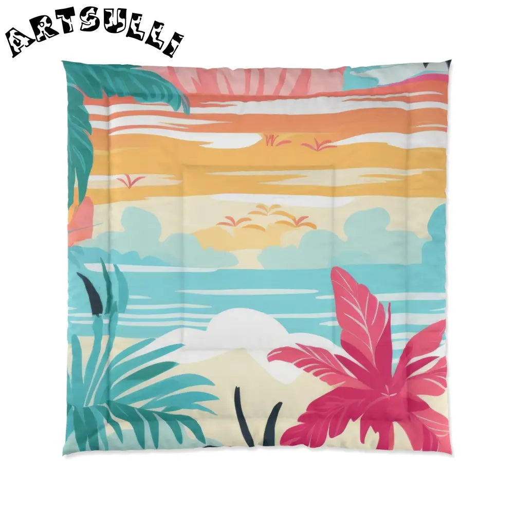 Tropical Sunset Comforter Offers Cozy Comfort, Artsulli - Art is Long, Life is Short, Home Decor, Size, 88" × 88", , , , , 16003723949790091439