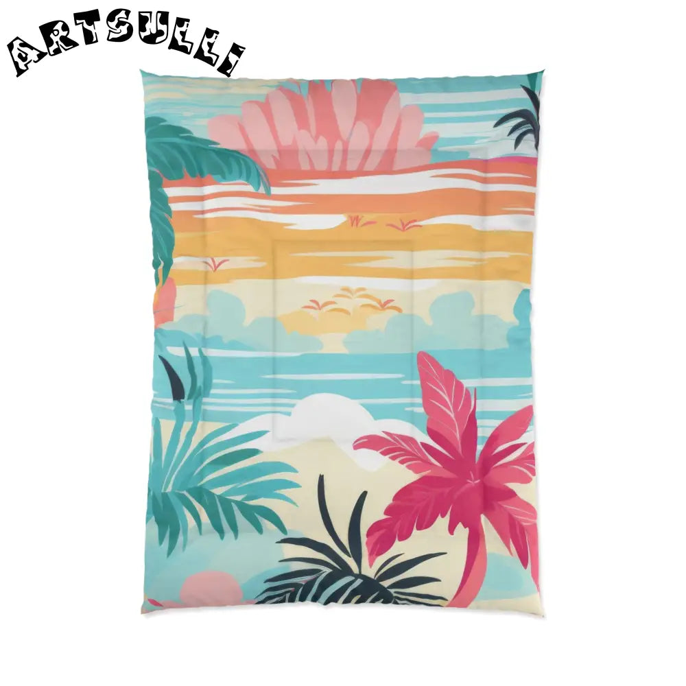 Tropical Sunset Comforter Offers Cozy Comfort, Artsulli - Art is Long, Life is Short, Home Decor, Size, 68" × 92", , , , , 28012313384695899071