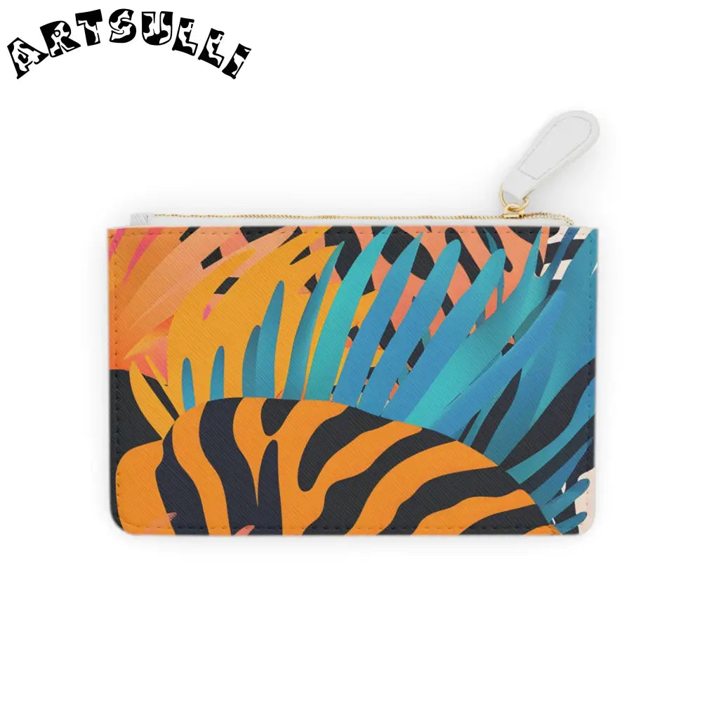Tropical Tiger Mini Personalized Clutch, Artsulli - Art is Long, Life is Short, Bags, Size, 6.3” x 4”, Color, White, , , 89830308394504
