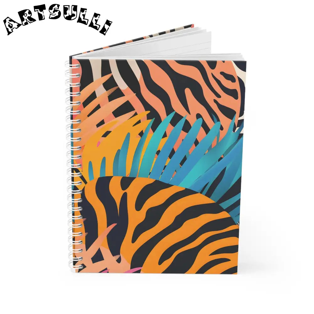 Tropical Tiger Wide Ruled Spiral Notebook, Artsulli - Art is Long, Life is Short, Paper products, , , , , , , 