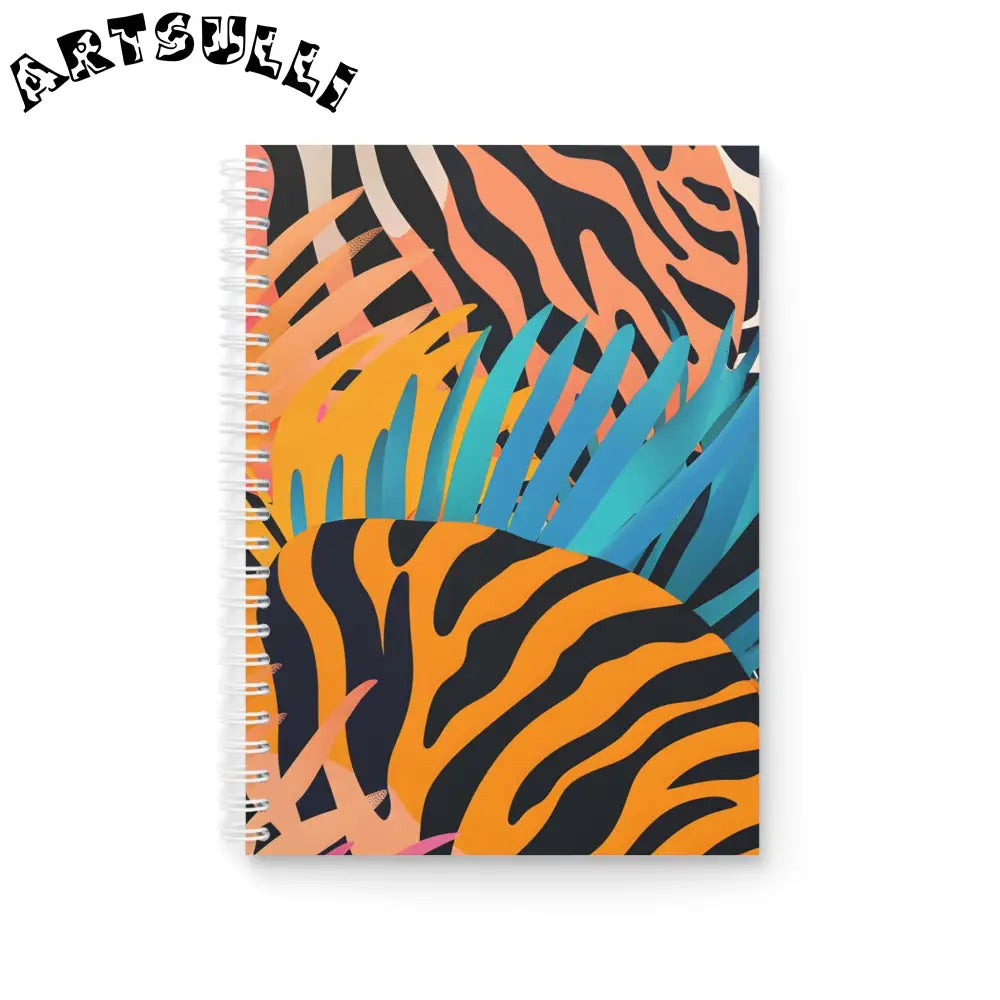 Tropical Tiger Wide Ruled Spiral Notebook, Artsulli - Art is Long, Life is Short, Paper products, Size, One Size, , , , , 89910912352275