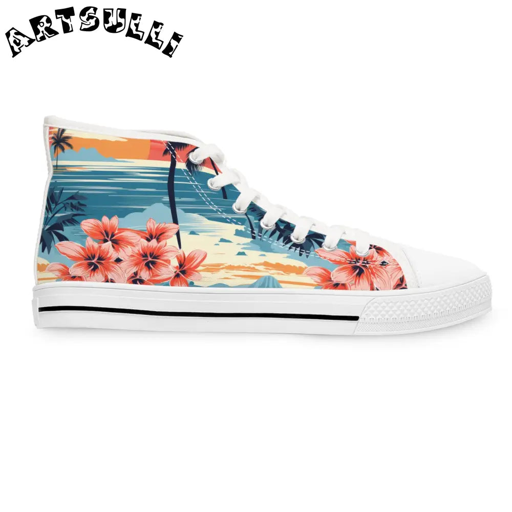 Tropical Women’s High Top Breathable Canvas Sneakers, Artsulli - Art is Long, Life is Short, Shoes, , , , , , , 