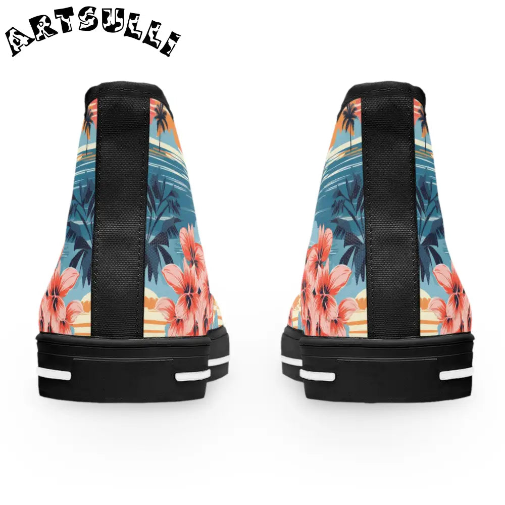 Tropical Women’s High Top Breathable Canvas Sneakers, Artsulli - Art is Long, Life is Short, Shoes, , , , , , , 