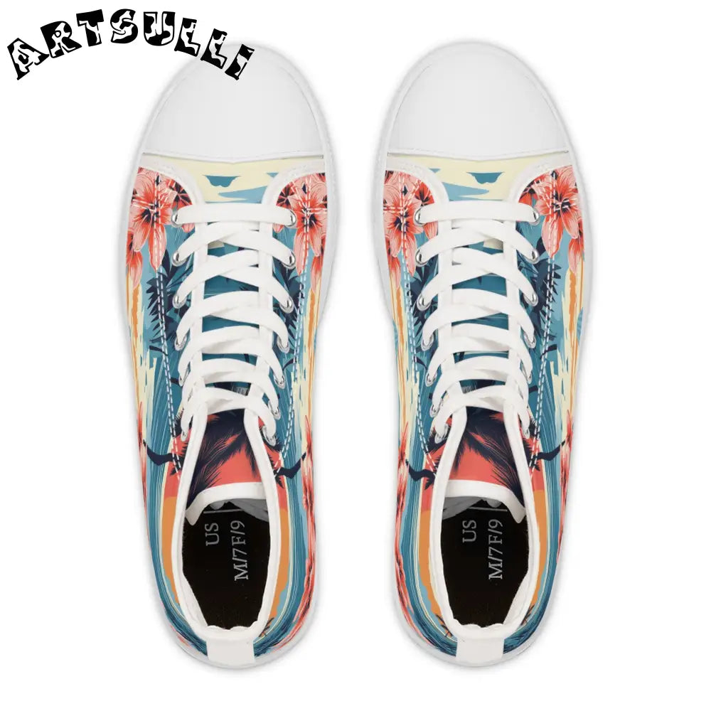 Tropical Women’s High Top Breathable Canvas Sneakers, Artsulli - Art is Long, Life is Short, Shoes, , , , , , , 