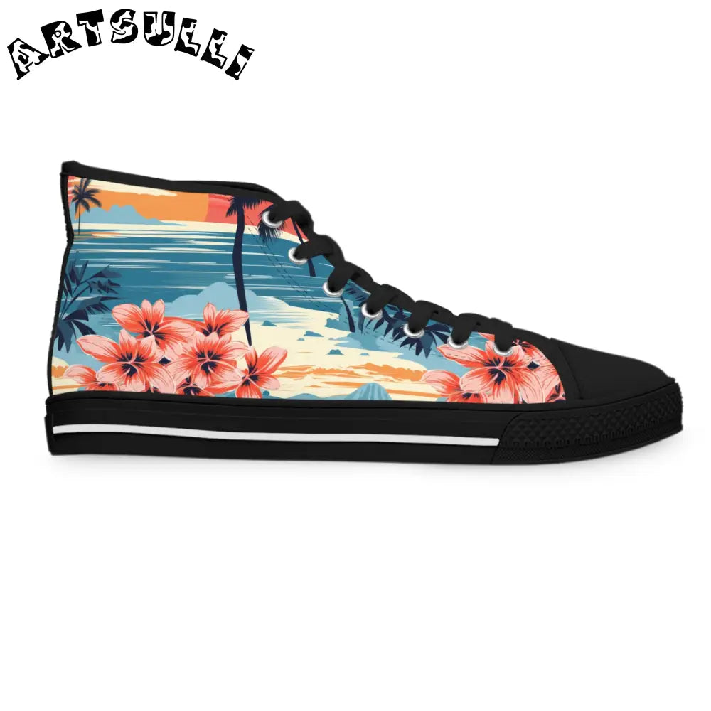 Tropical Women’s High Top Breathable Canvas Sneakers, Artsulli - Art is Long, Life is Short, Shoes, , , , , , , 