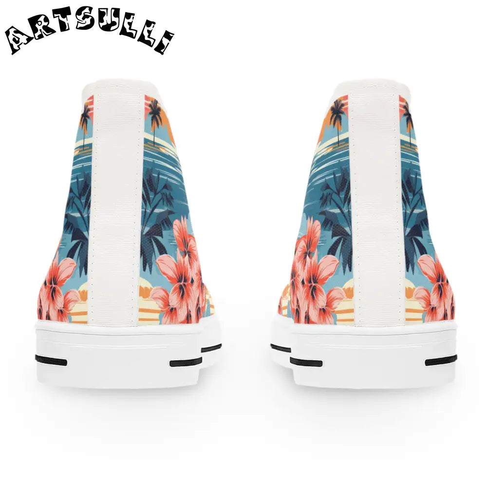 Tropical Women’s High Top Breathable Canvas Sneakers, Artsulli - Art is Long, Life is Short, Shoes, , , , , , , 