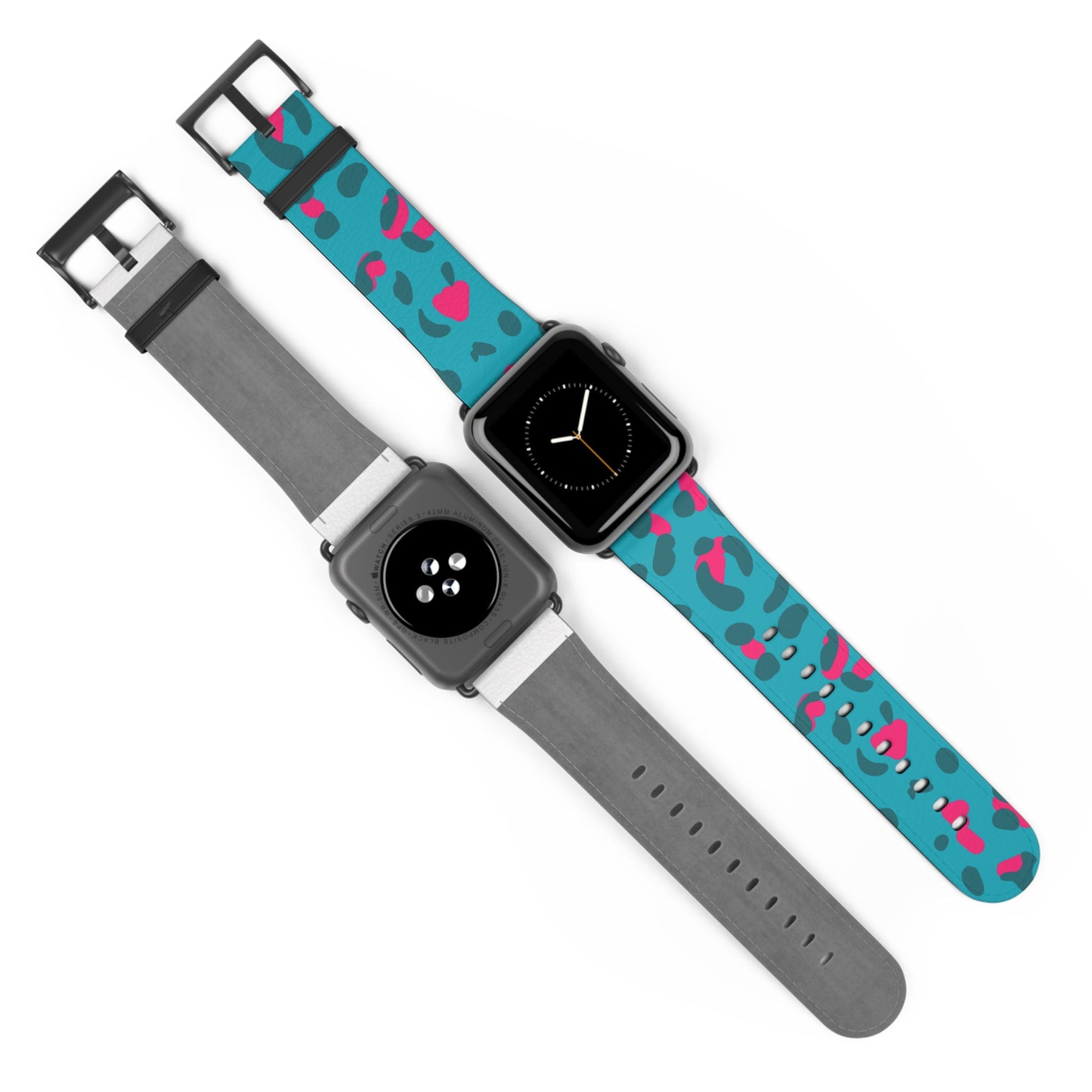 Turquoise and Pink Leopard Print Apple Watch Band, Artsulli - Art is Long, Life is Short, Accessories, , , , , , , 
