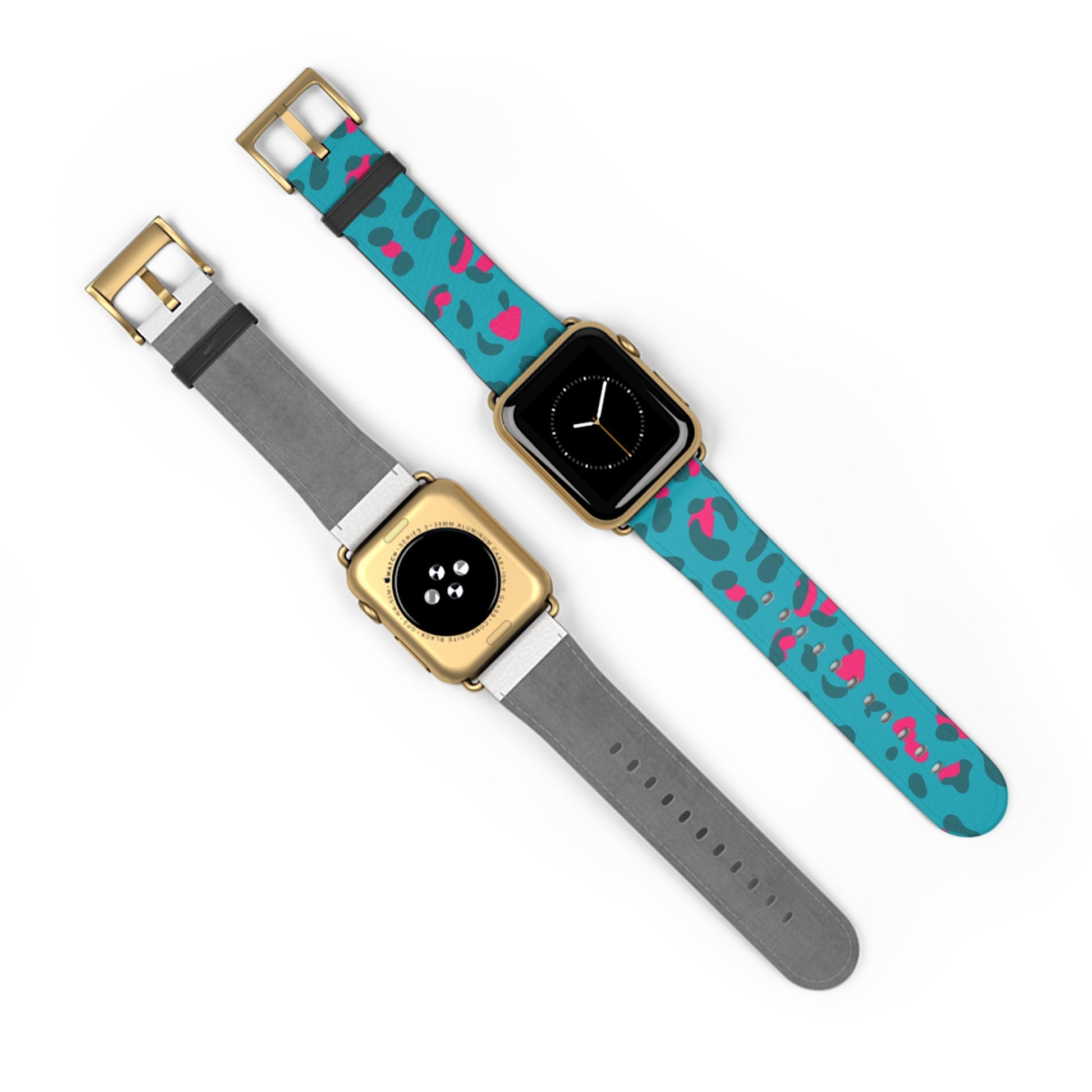 Turquoise and Pink Leopard Print Apple Watch Band, Artsulli - Art is Long, Life is Short, Accessories, , , , , , , 