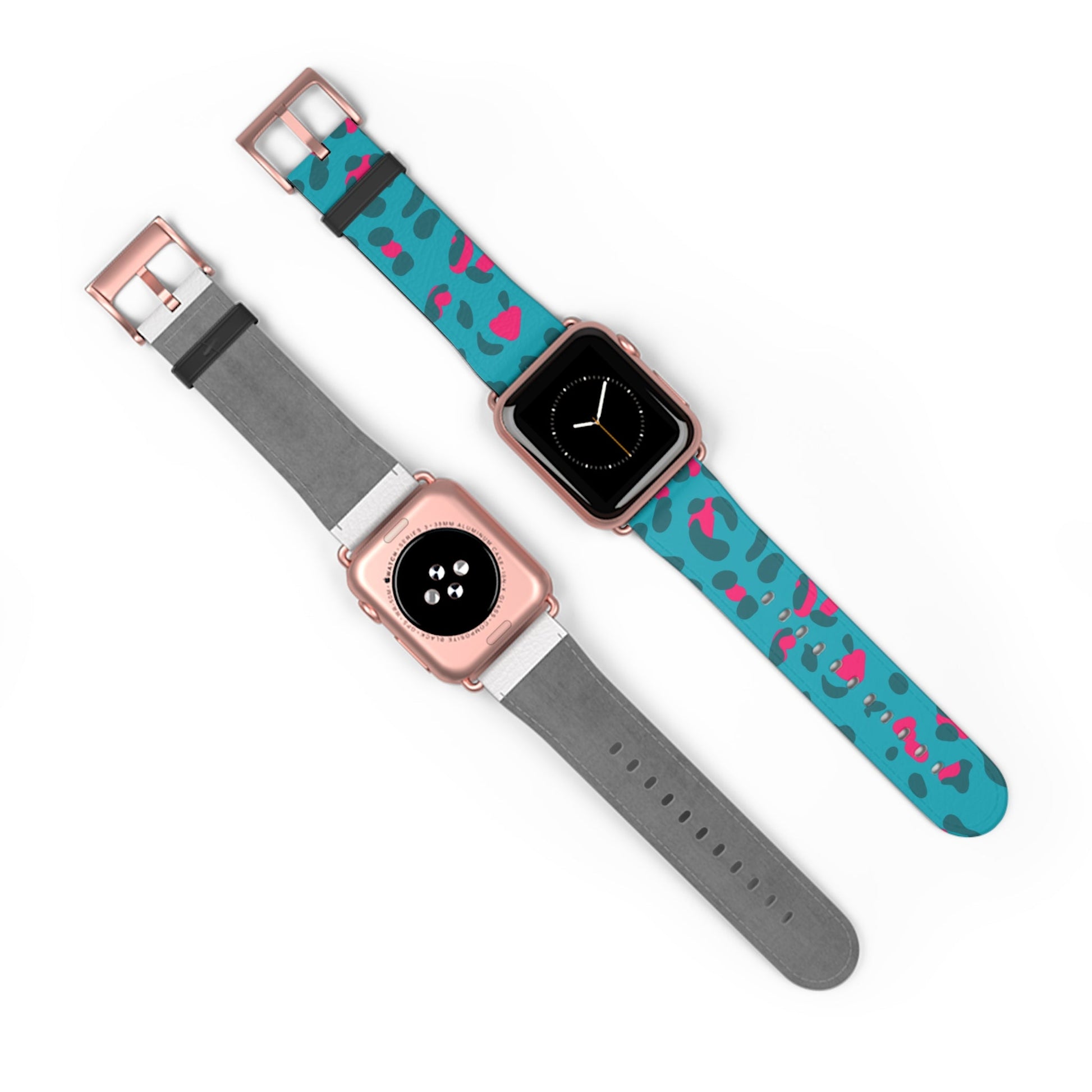 Turquoise and Pink Leopard Print Apple Watch Band, Artsulli - Art is Long, Life is Short, Accessories, , , , , , , 