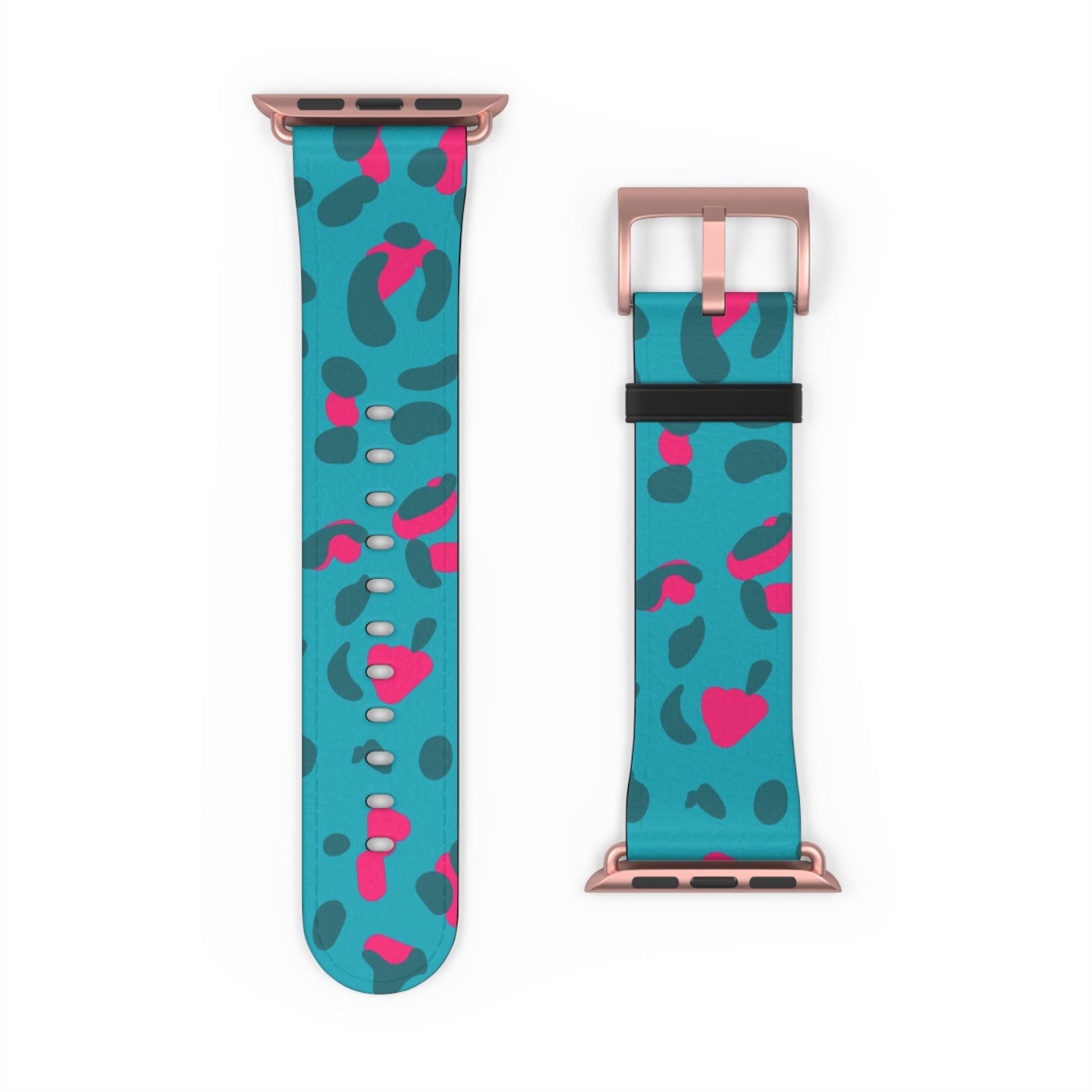 Turquoise and Pink Leopard Print Apple Watch Band, Artsulli - Art is Long, Life is Short, Accessories, , , , , , , 