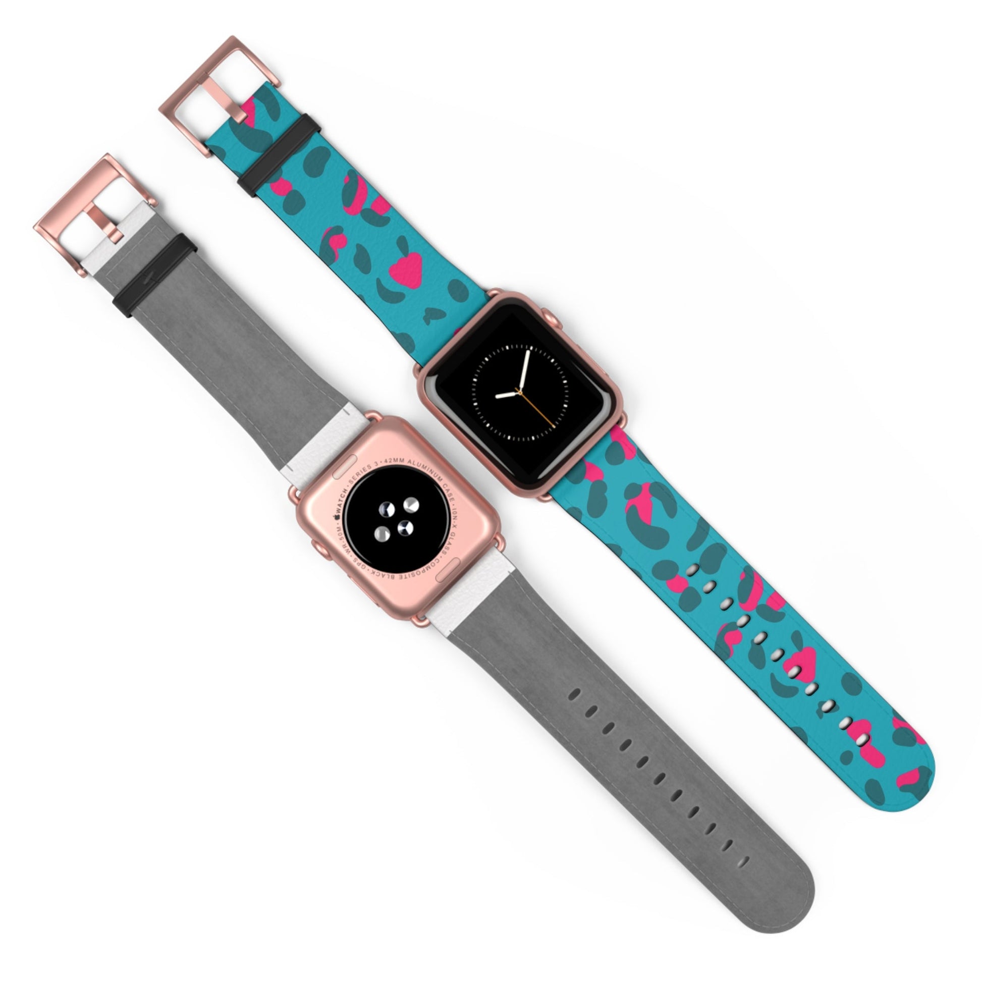 Turquoise and Pink Leopard Print Apple Watch Band, Artsulli - Art is Long, Life is Short, Accessories, , , , , , , 