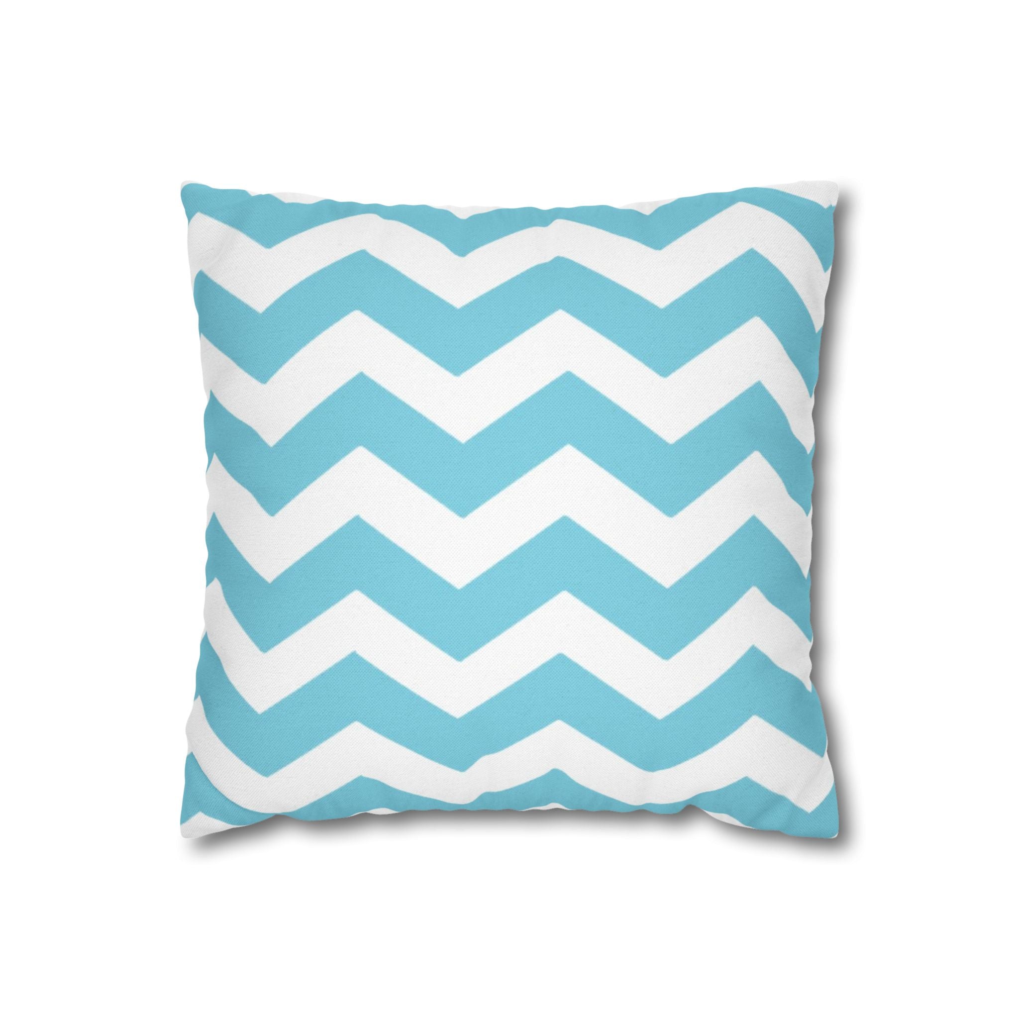 Printify Turquoise and White Chevron Throw Pillow 2025