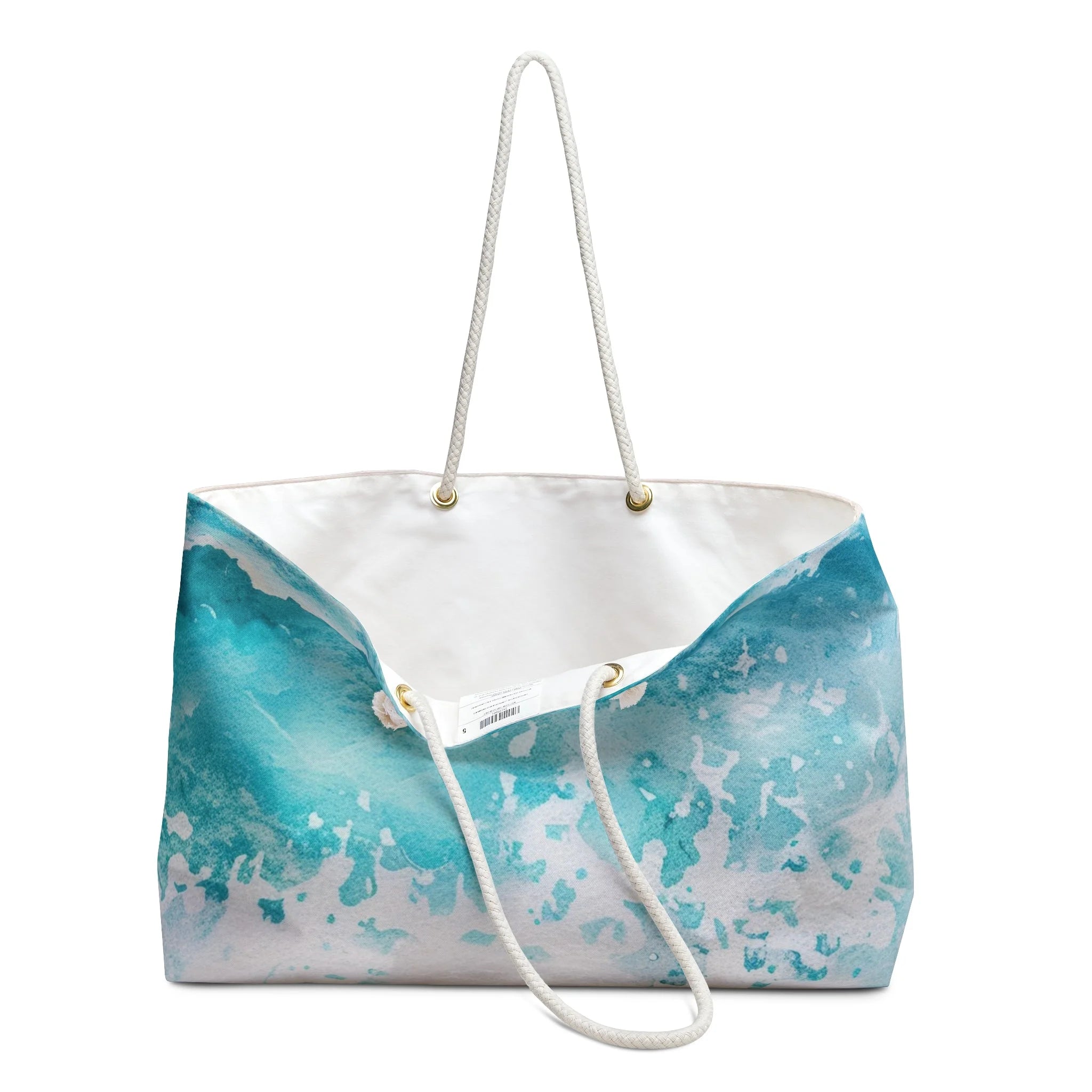 Turquoise Watercolor Wave Weekender Tote, Artsulli - Art is Long, Life is Short, Bags, , , , , , , 