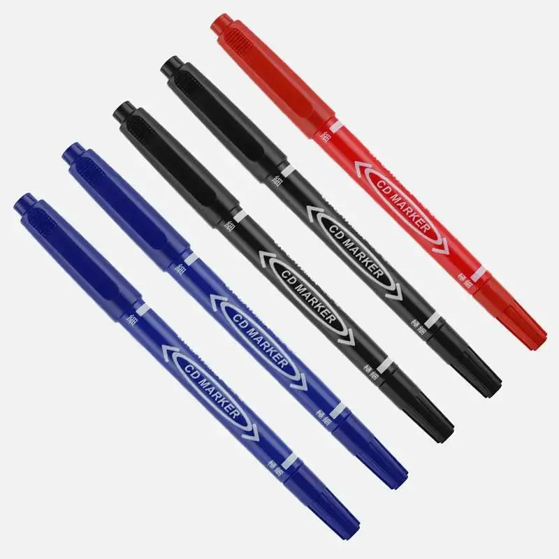 5/10 Pcs Twin Tip Permanent Marker Black/Blue/Red Oil Pen Fine Nid Ink Stationery School & Office Supplies