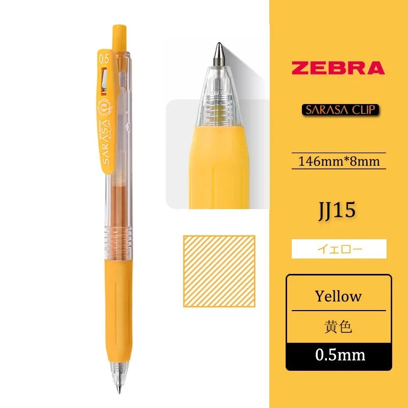 1pcs Japan ZEBRA SARASA Gel Pen JJ15 0.5mm Color Large Capacity Quick Drying for Writing Kawaii School Stationery Art Supplies