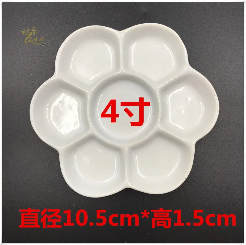 Jingdezhen Ceramic Palette Plum Blossom Pigment Gouache Watercolor Painting and Calligraphy Art Supplies