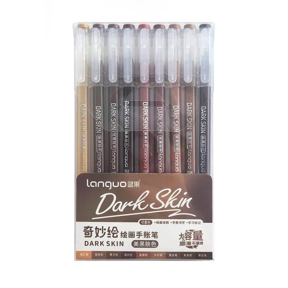 9pcs Colores Markers Brush Pens Set Fast-drying Graffiti Painting Drawing Highlighter School Supplies for Student Art Stationery