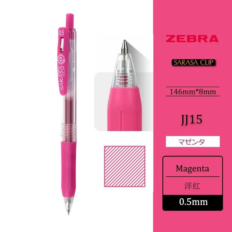 1pcs Japan ZEBRA SARASA Gel Pen JJ15 0.5mm Color Large Capacity Quick Drying for Writing Kawaii School Stationery Art Supplies