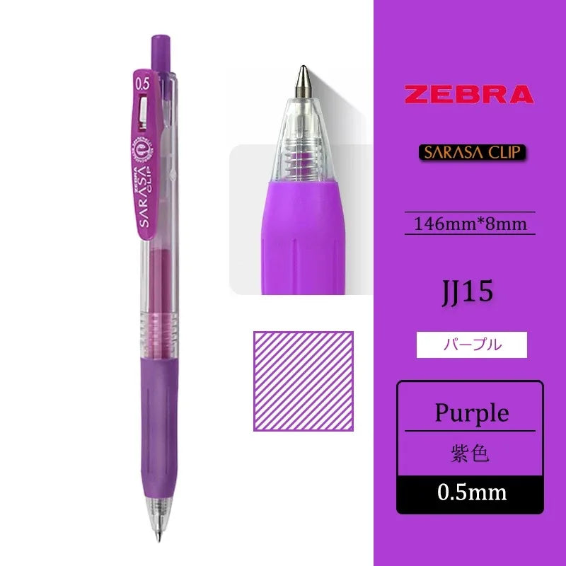 1pcs Japan ZEBRA SARASA Gel Pen JJ15 0.5mm Color Large Capacity Quick Drying for Writing Kawaii School Stationery Art Supplies