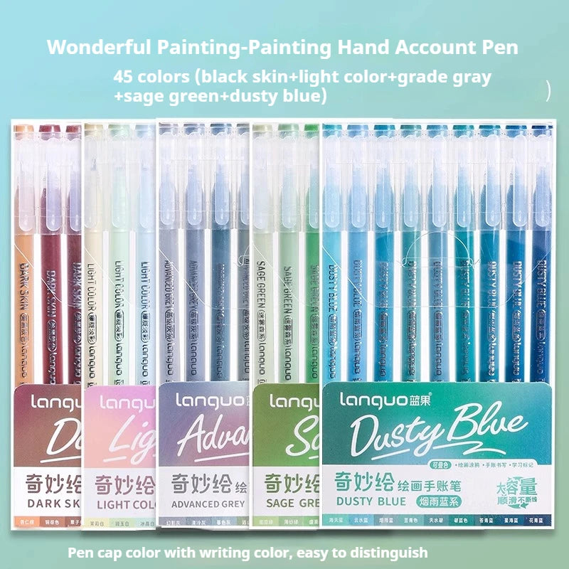 LANGUO New Colors 72/9 Colors Morandi Gel Pen Student Diary Scrapbook Painting DIY Set Color Drawing Art Markers School Supplies