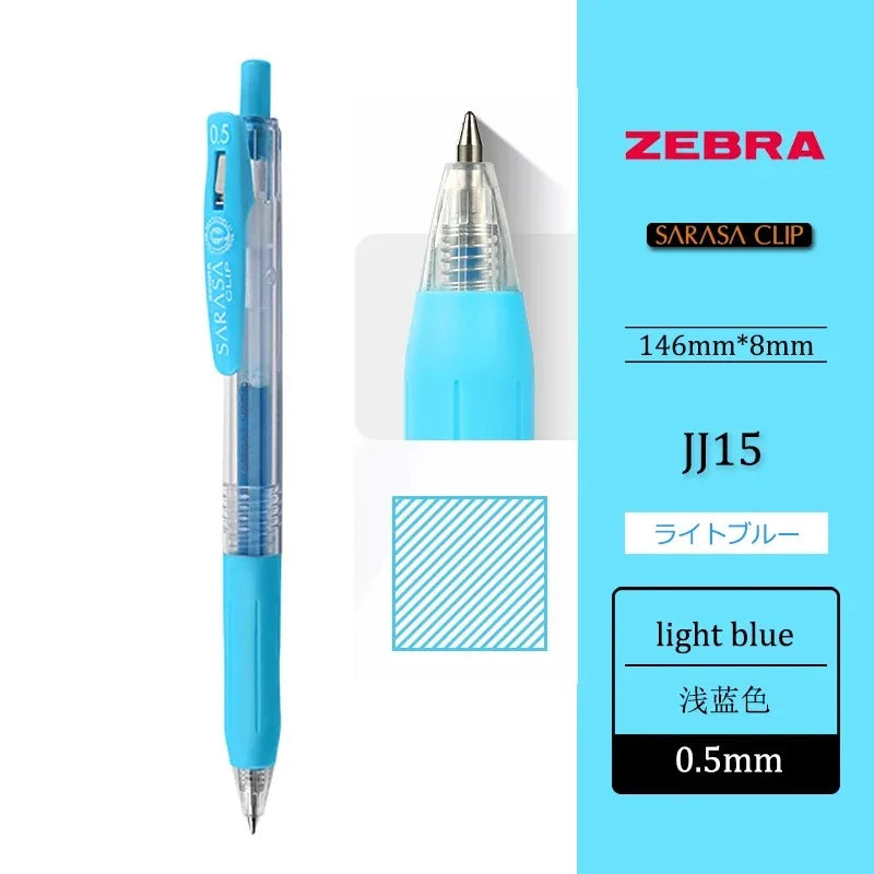 1pcs Japan ZEBRA SARASA Gel Pen JJ15 0.5mm Color Large Capacity Quick Drying for Writing Kawaii School Stationery Art Supplies