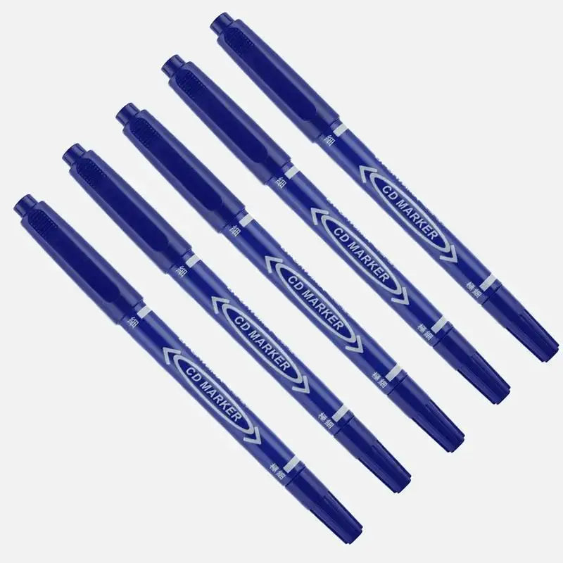 5/10 Pcs Twin Tip Permanent Marker Black/Blue/Red Oil Pen Fine Nid Ink Stationery School & Office Supplies