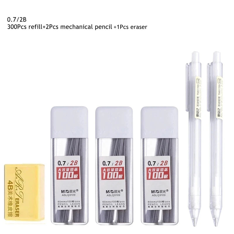 0.5/0.7mm Automatic Pencils Set HB/2B Refill Mechanical Pencil For Drawing Sketching Students School Supplies Cute Stationery