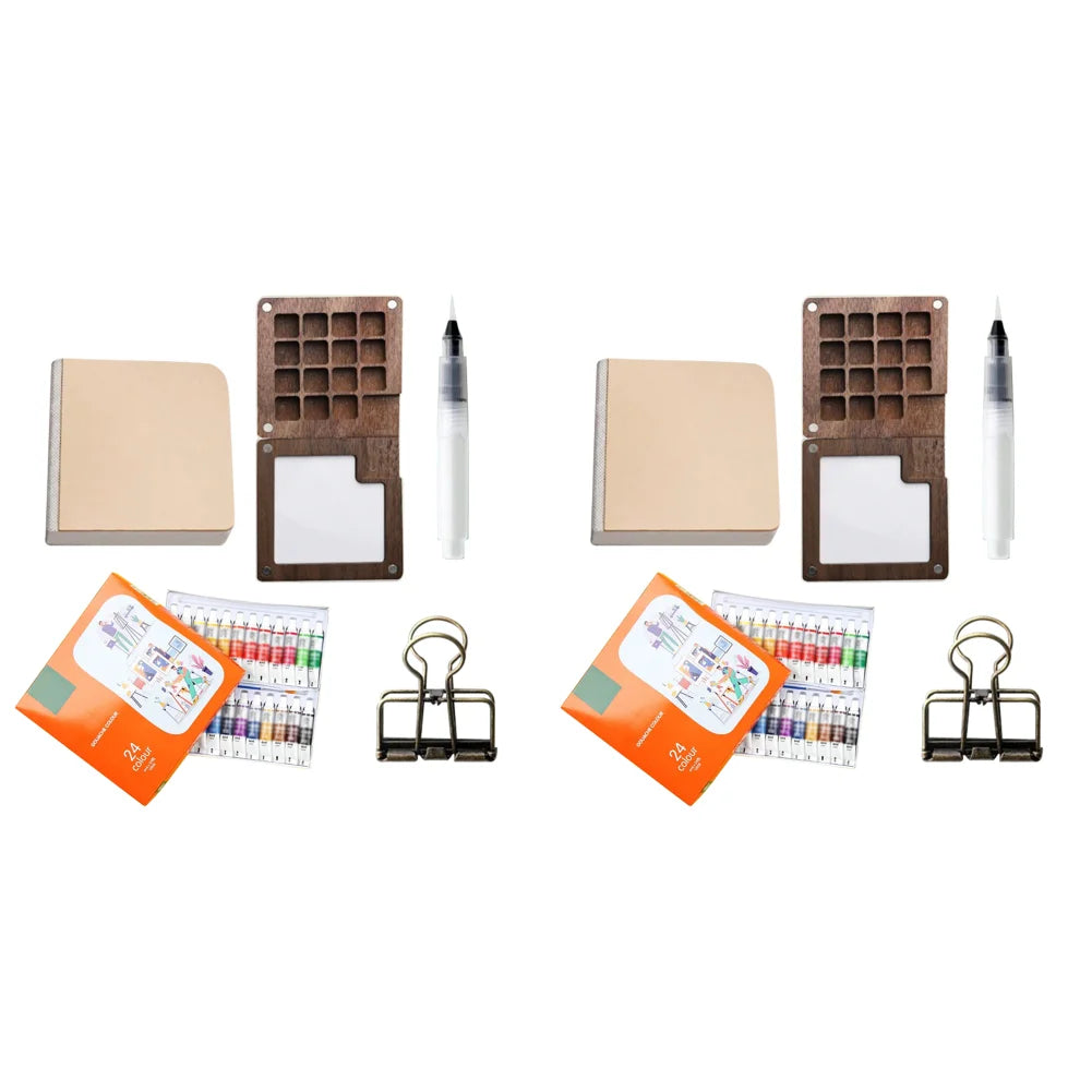Portable 8/15-color Watercolor Paint Box Set Mini Palette Watercolor Paint Packaging for Students Travel Sketching Art Supplies