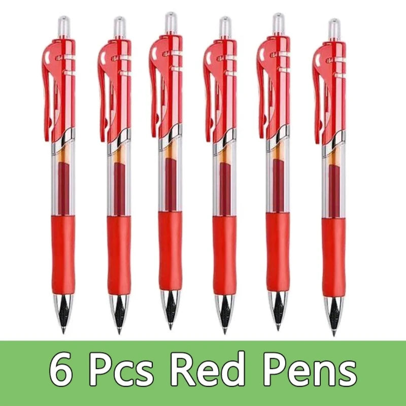 Press Gel Pen Signature pens Blue Black Red Refill Pen Bullet tip Gel Pen School office supplies art stationery
