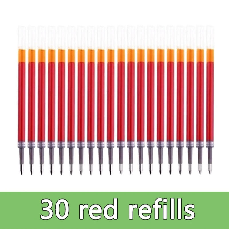 Press Gel Pen Signature pens Blue Black Red Refill Pen Bullet tip Gel Pen School office supplies art stationery
