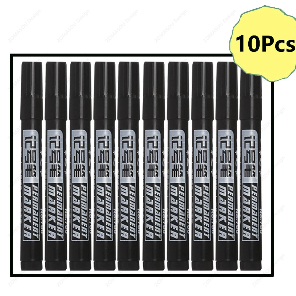 1-100Pcs Waterproof Oil-based Marker Pen Quick Dry Black Blue Red Ink Permanent for Metal Glass Stationery Art School Supply