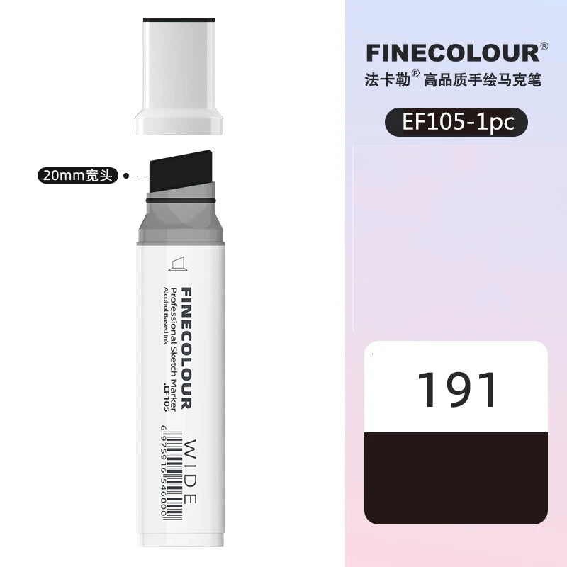 Finecolour 20mm Wide Markers Alcohol Line Sketching Art Markers Pen Drawing School Art Supplies EF105