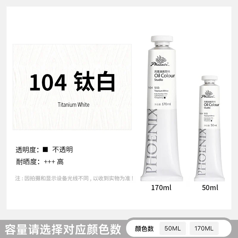 170ml LargeTubes Oil Paint Non-Toxic Excellent Tinting Strength, Mixable for Canvas Painting Artist Beginners DIY Art Supplies