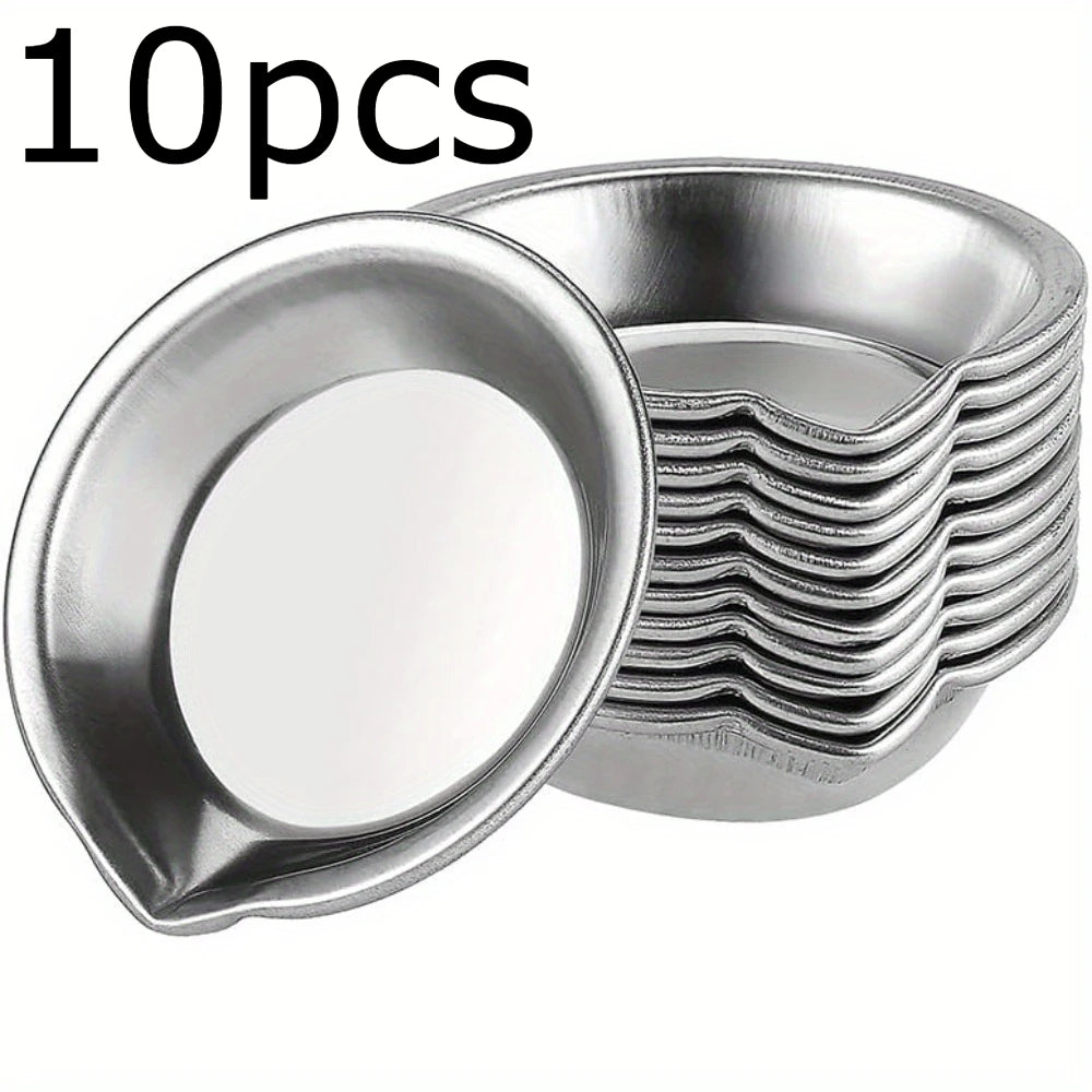 5/10/20pcs Durable Stainless Steel Paint Palette Set,Round Mixing Trays for Artists - Metal Art Supplies for Home and School Use