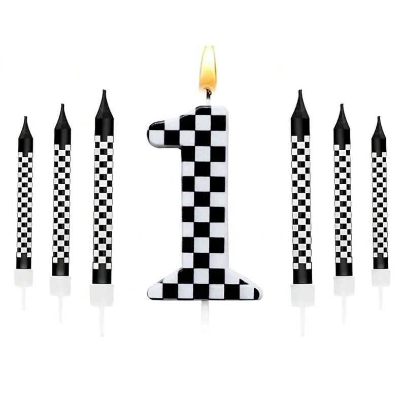 7Pcs Pixel Miner Birthday Cake Candles Topper for Pixel Theme Party Anniversary Party Video Game Party Supplies for Boys Girls