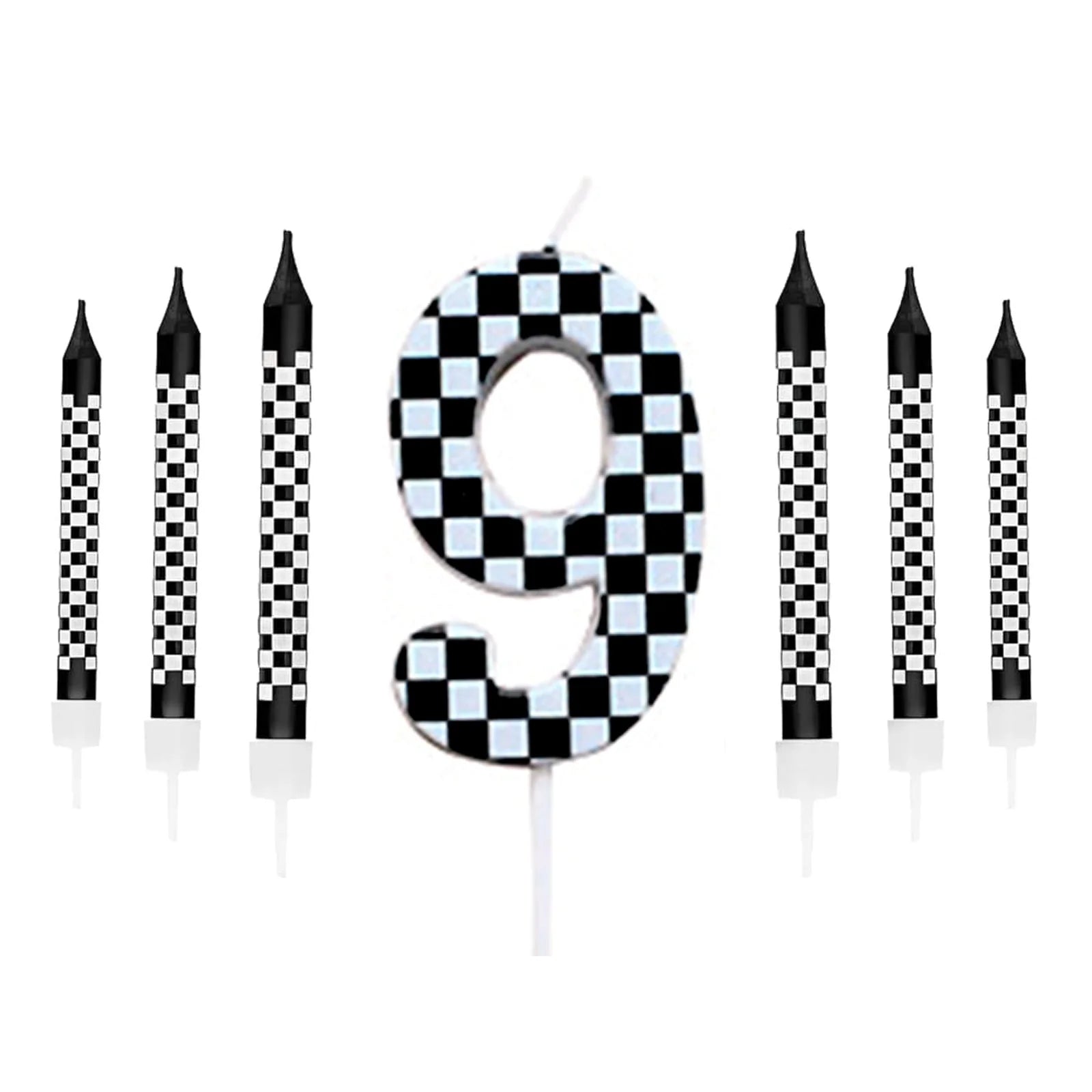 7Pcs Pixel Miner Birthday Cake Candles Topper for Pixel Theme Party Anniversary Party Video Game Party Supplies for Boys Girls