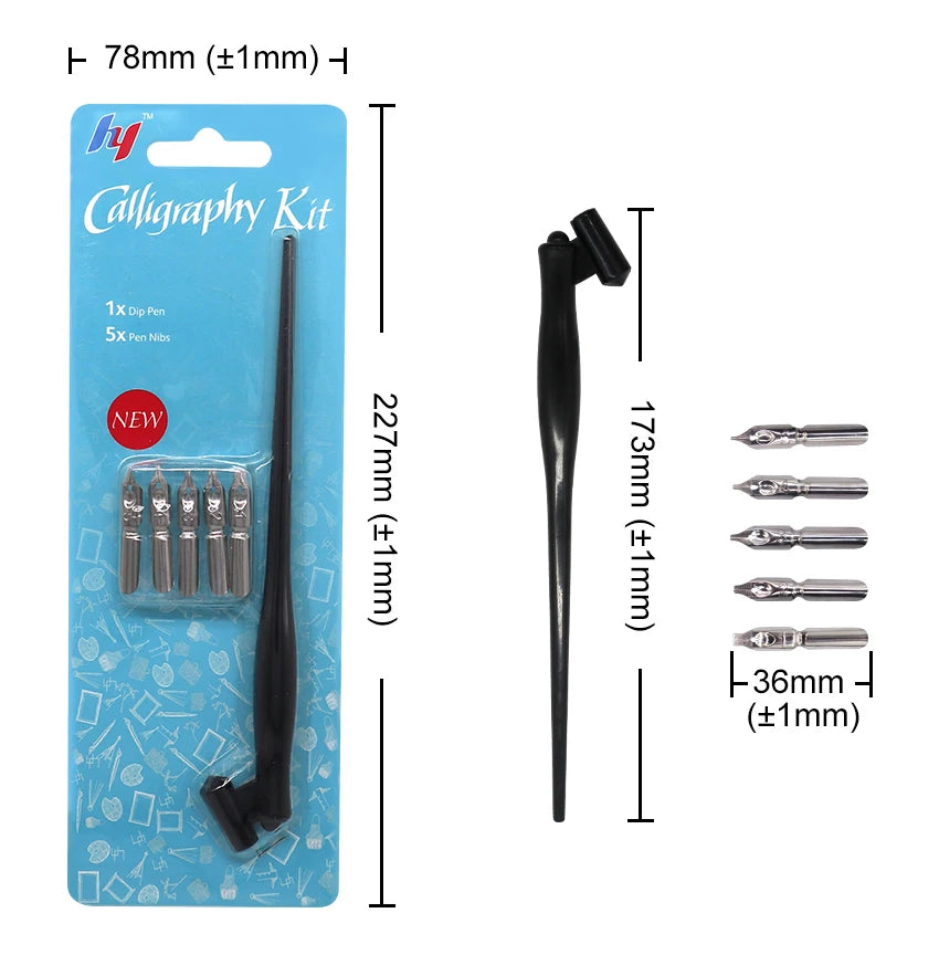 New Arrival Dip Pen Manga Calligraphy Dip Pen Holder+6 Nibs for Lettering Sketching Drawing Kit Fountain Pen Stationery Supplies