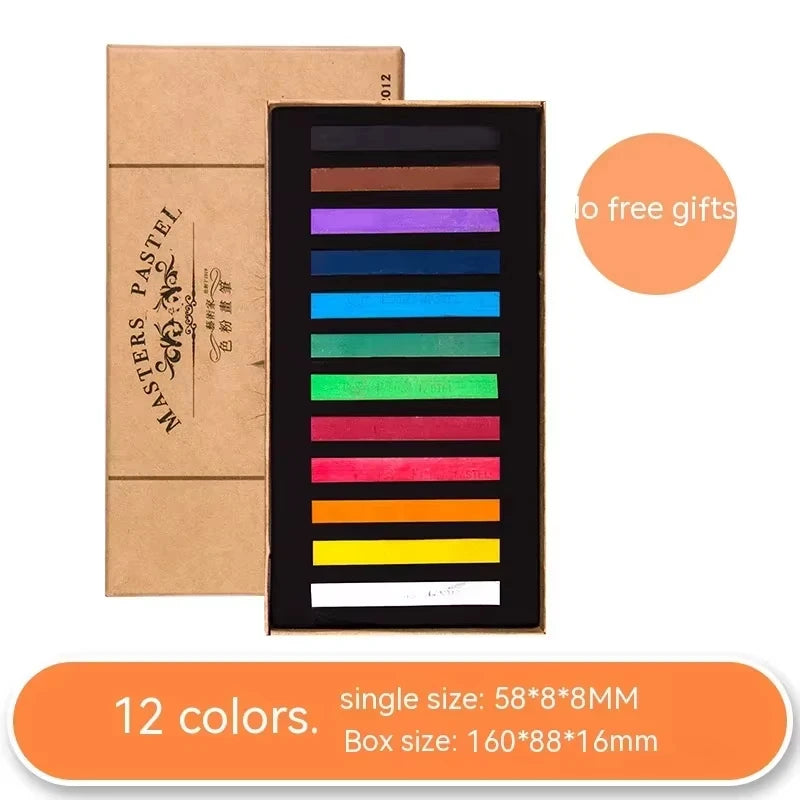 12/24/36/48 Colors Soft Masters Pastel Colored Chalk Square Drawing Sketch Stick Crayons for Students Beginners Art Supplies