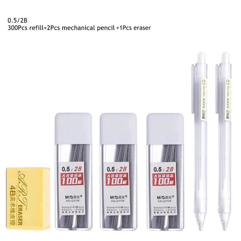 0.5/0.7mm Automatic Pencils Set HB/2B Refill Mechanical Pencil For Drawing Sketching Students School Supplies Cute Stationery