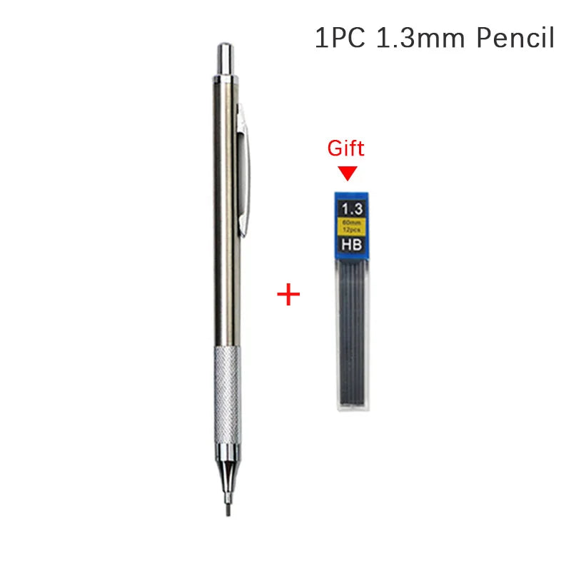 0.3 0.5 0.7 0.9 1.3 2.0 3.0mm Mechanical Pencil Full Metal Art Drawing Painting Automatic Pencil with Leads Office School Supply