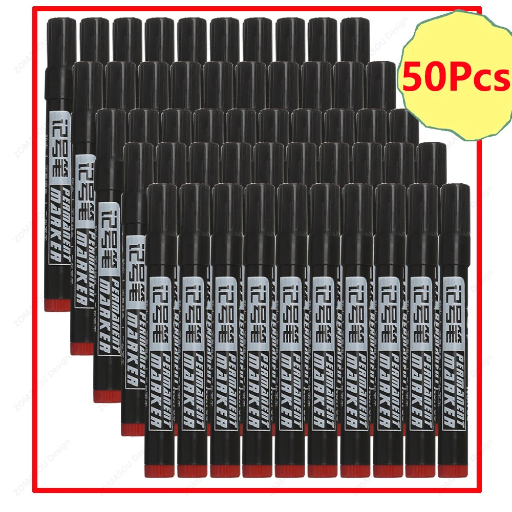 1-100Pcs Waterproof Oil-based Marker Pen Quick Dry Black Blue Red Ink Permanent for Metal Glass Stationery Art School Supply