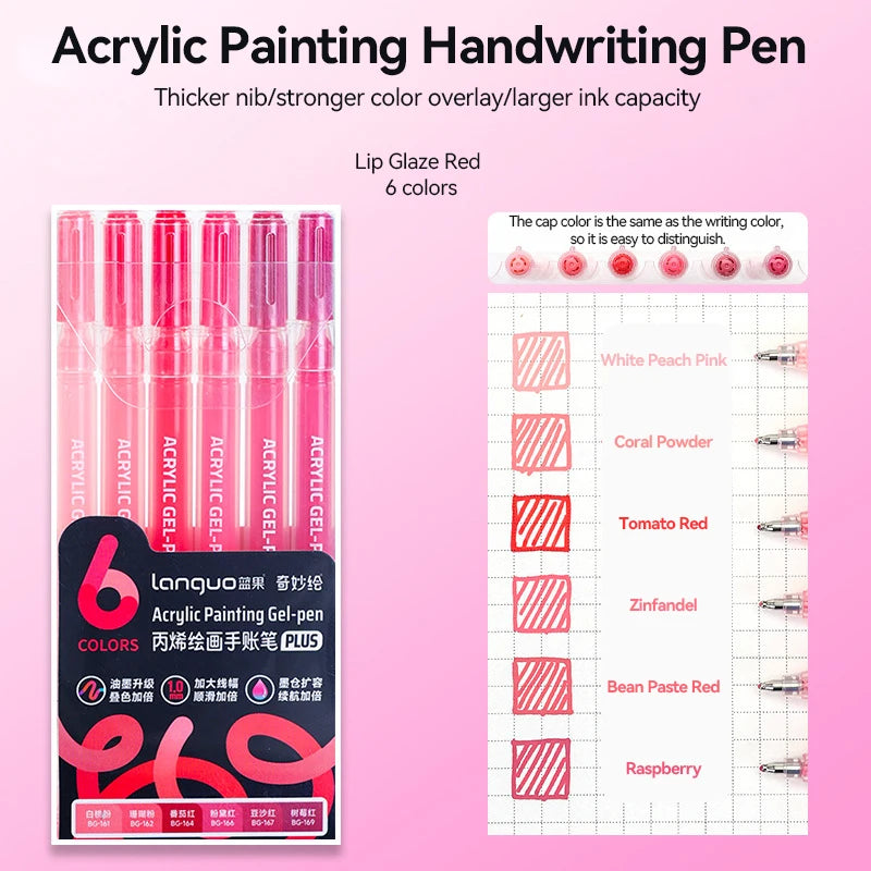 Languo 90 Colors Painting Acrylic Gel Pens Large Capacity Ink Pen for Drawing Diary Diy Coloring Doodling Painting Art Supplies
