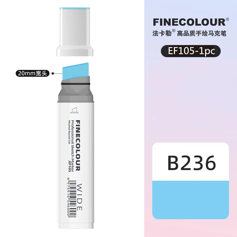 Finecolour 20mm Wide Markers Alcohol Line Sketching Art Markers Pen Drawing School Art Supplies EF105