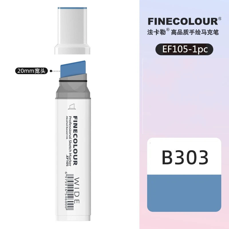 Finecolour 20mm Wide Markers Alcohol Line Sketching Art Markers Pen Drawing School Art Supplies EF105