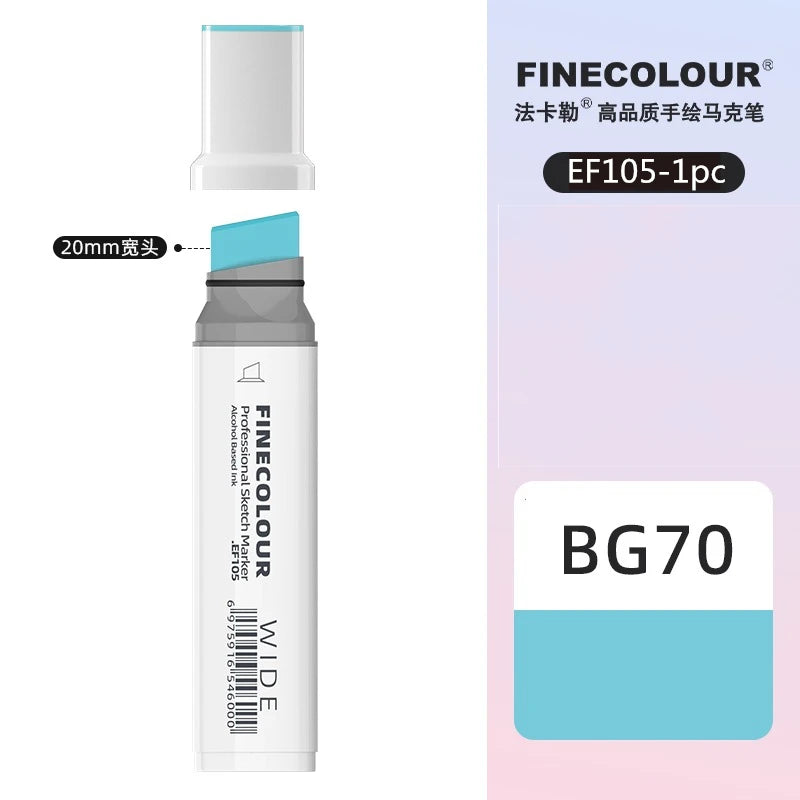 Finecolour 20mm Wide Markers Alcohol Line Sketching Art Markers Pen Drawing School Art Supplies EF105