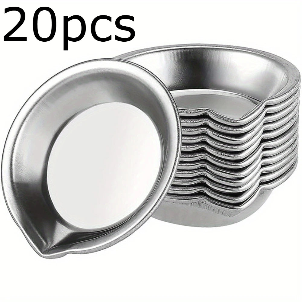 5/10/20pcs Durable Stainless Steel Paint Palette Set,Round Mixing Trays for Artists - Metal Art Supplies for Home and School Use