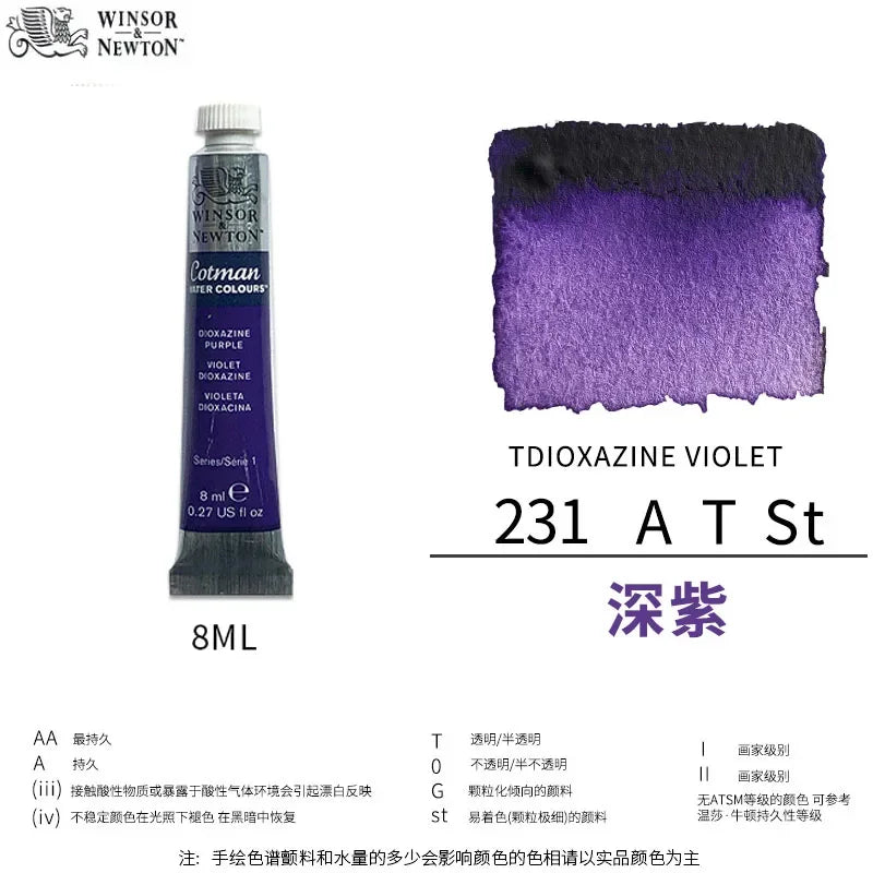 Winsor & Newton Cotman Watercolor Paint, 8ml Single Tube Art Supplies Aquarela Good Transparency, for Art Students, Artist